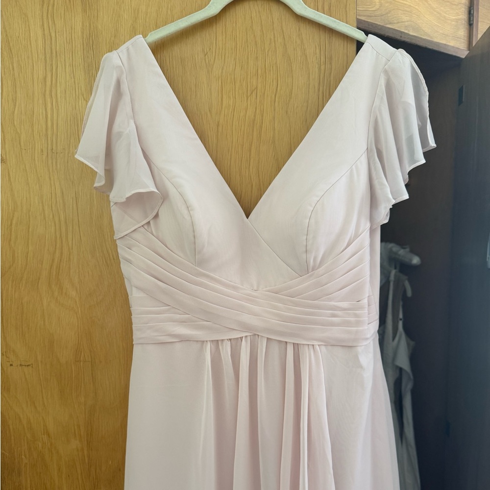Azazie Omari Blushing Pink A-Line Chiffon Dress